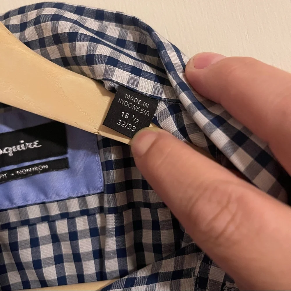 Blue and White Casual‎ Button Down Shirt